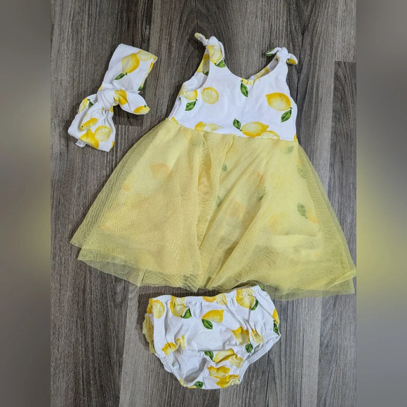 Rene Rofe Other - Rene Rofe Baby Girl Lemon 3-Piece Dress Set
